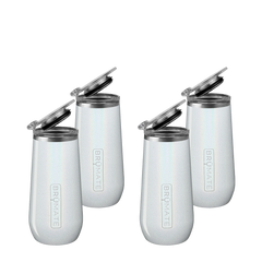 Four-Piece Champagne Flute Set | Glitter White | 12oz